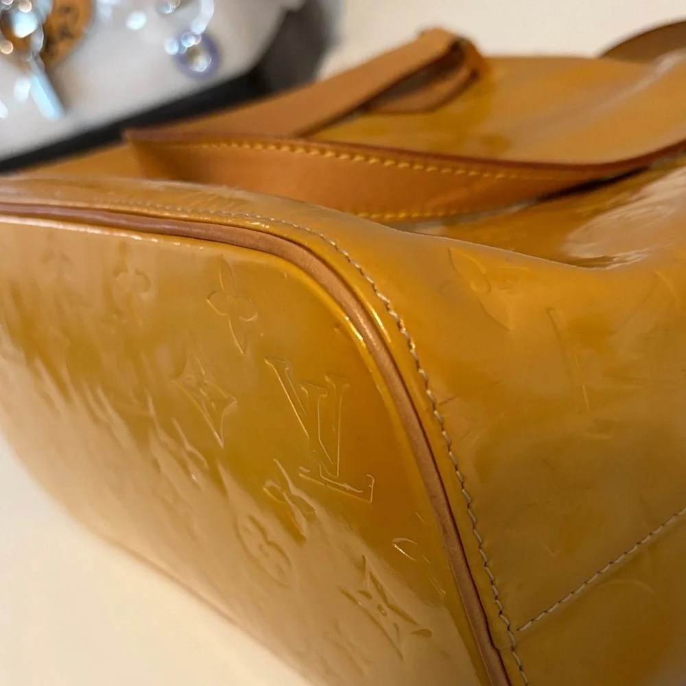 Vibrant Louis Vuitton Mustard Vernise Tote with COA - Picture 13 of 16
